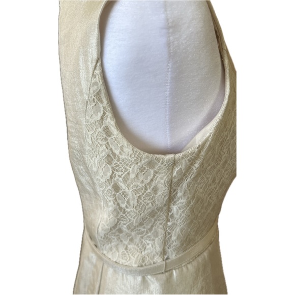 London Times Size 6 Champagne satin & lace dress NWT - Picture 3 of 5